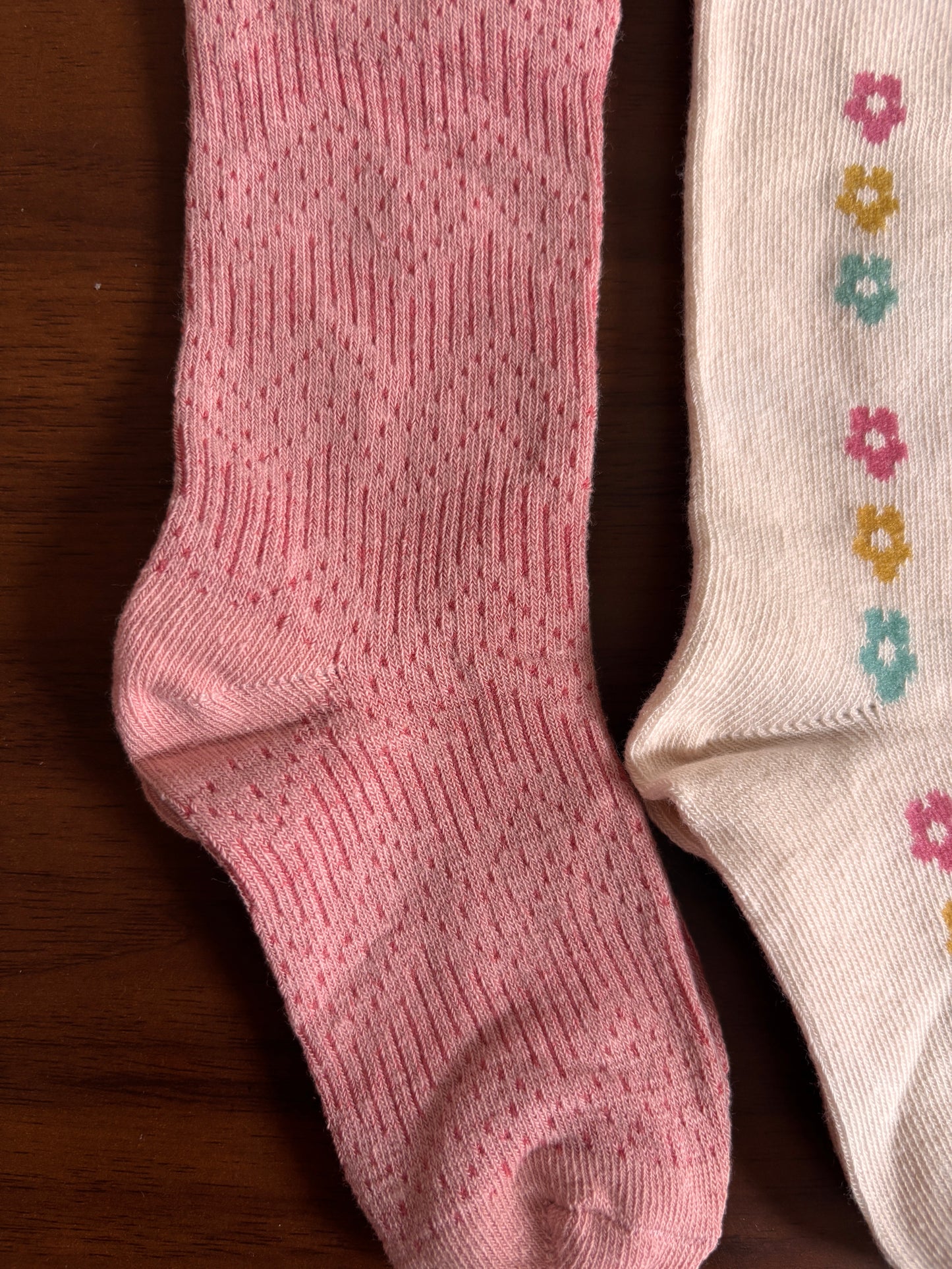 chaussettes lapin et fleurs fille lot de 3