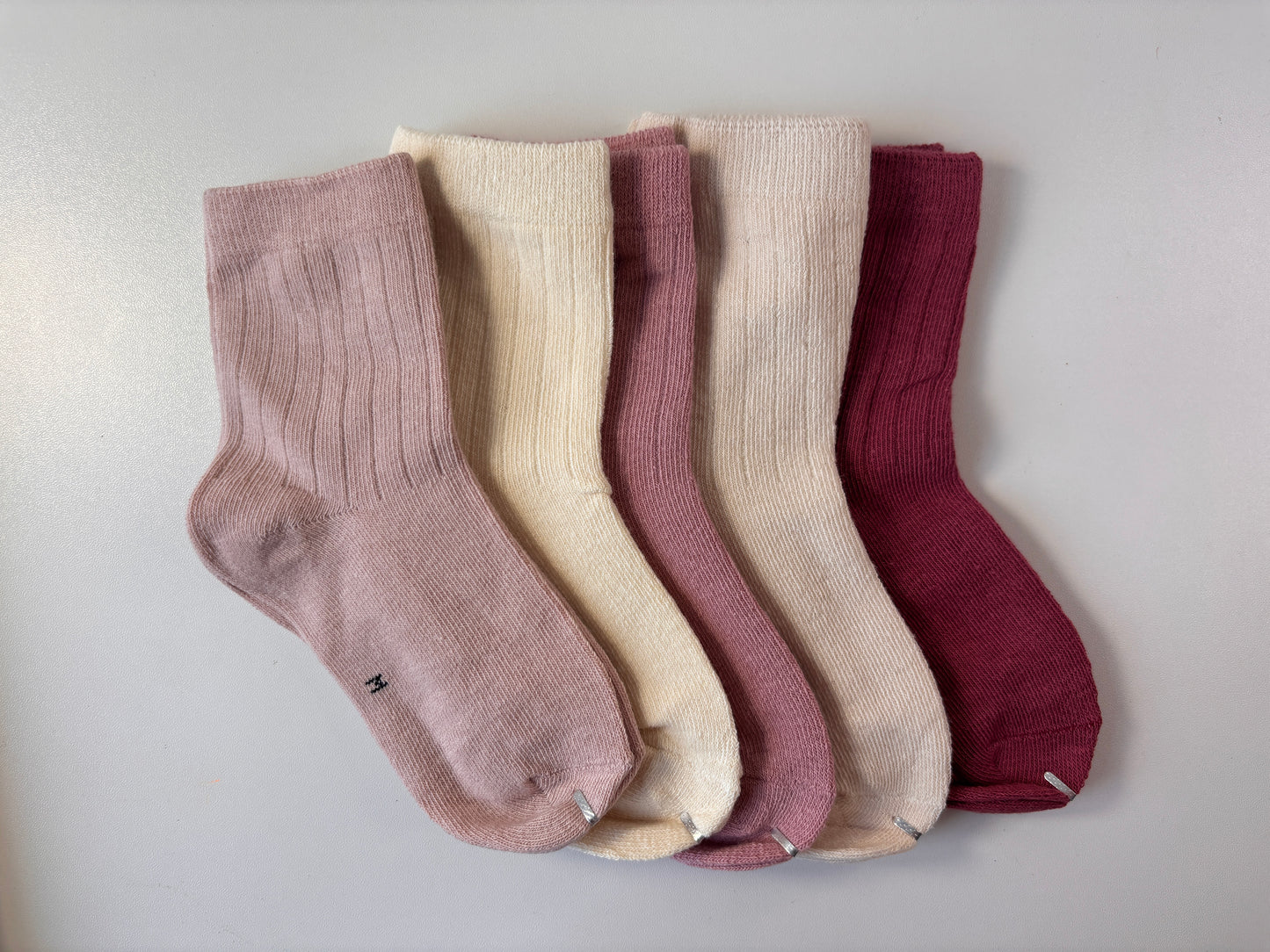 chaussettes enfants rayure rose lot de 5