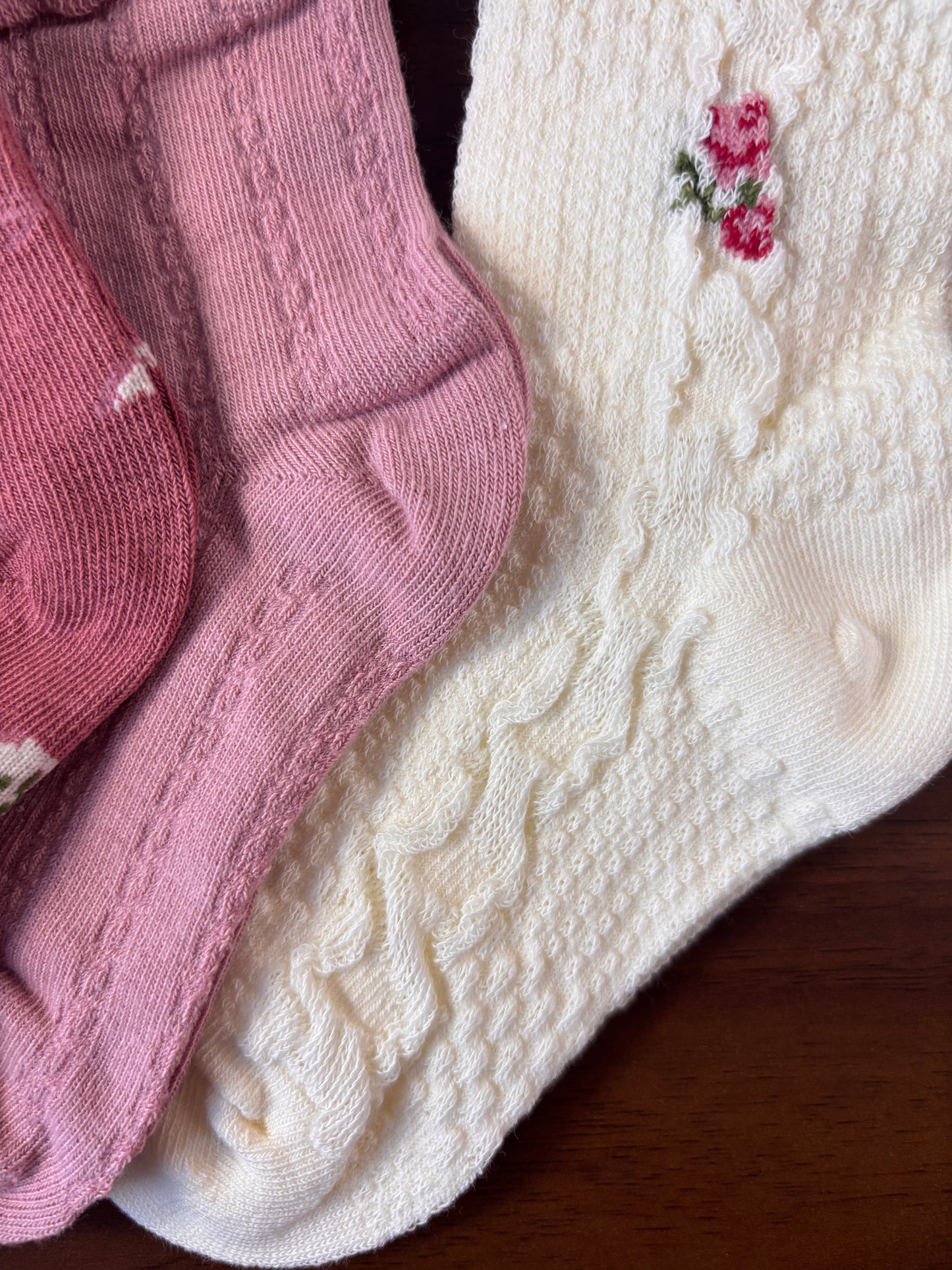 chaussettes enfants rose rose lot de 5