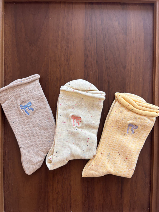 chaussettes tricotées Le nœud papillon femme  lot de 3