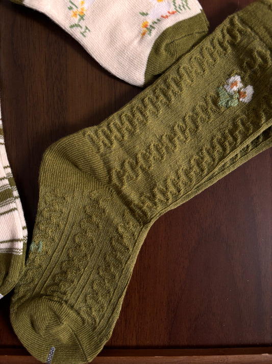chaussettes caneton vert fille lot de 3