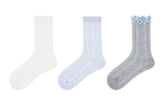 chaussettes adultes pensées bleues lot de 3