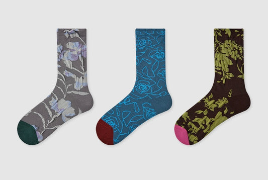 chaussettes adultes les fleurs de givre lot de 3