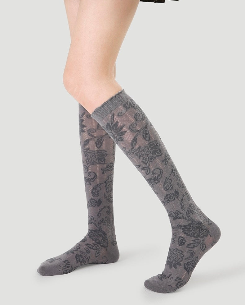 chaussettes hautes adultes gloire fleurie