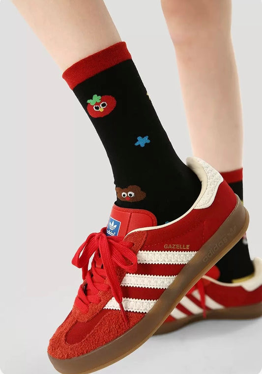 chaussettes adultes chaton rouge lot de 3