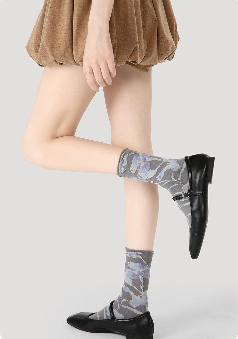 chaussettes adultes les fleurs de givre lot de 3