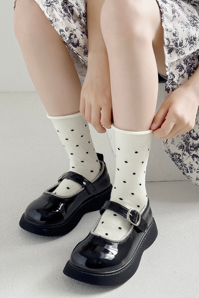 chaussettes enfants à pois lot de 5