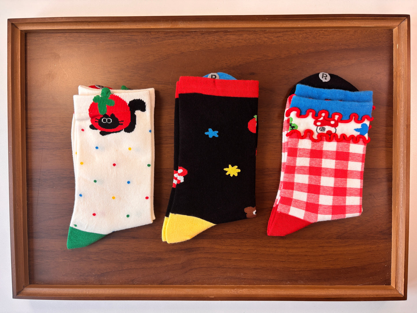 chaussettes adultes chaton rouge lot de 3