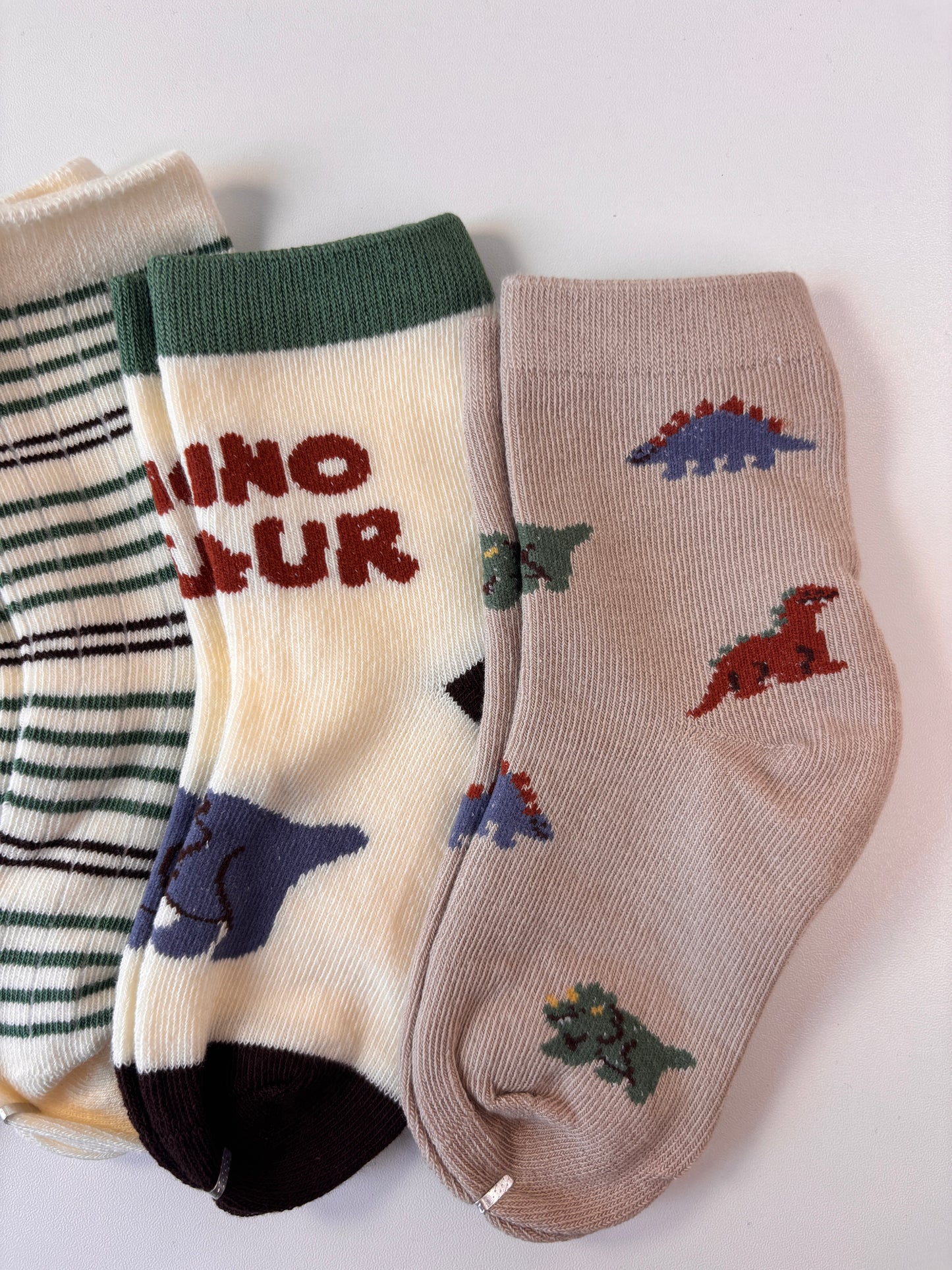 chaussettes enfant dinosaure vert lot de 5