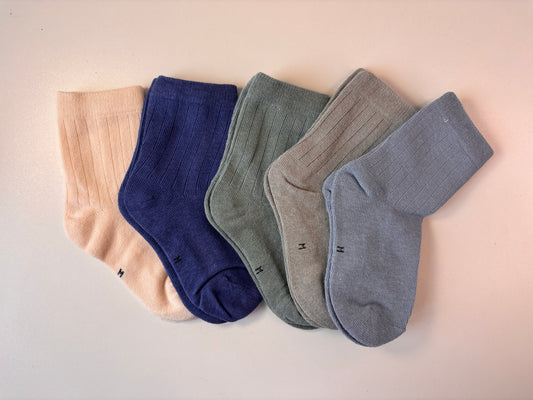 chaussettes enfants rayure bleu lot de 5