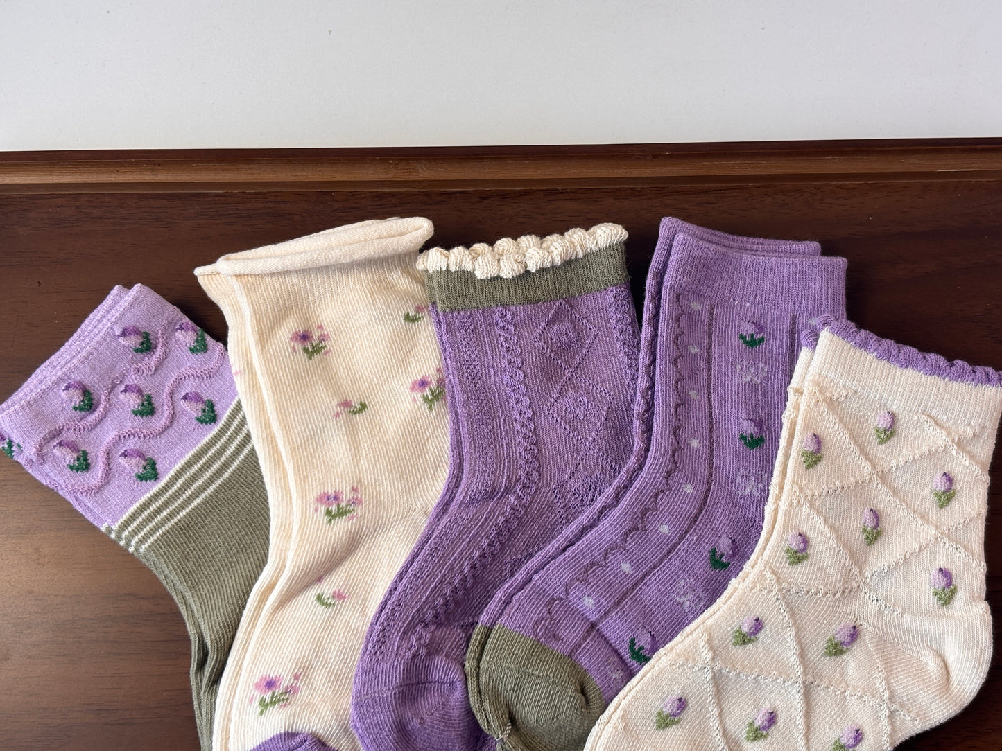 chaussettes enfants tulipe violet lot de 5