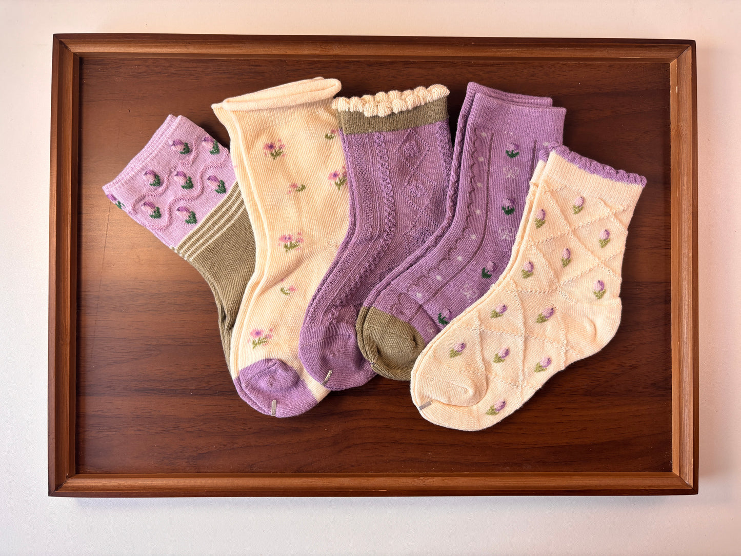 chaussettes enfants tulipe violet lot de 5