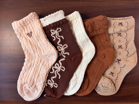 chaussettes enfants café brownie lot de 5