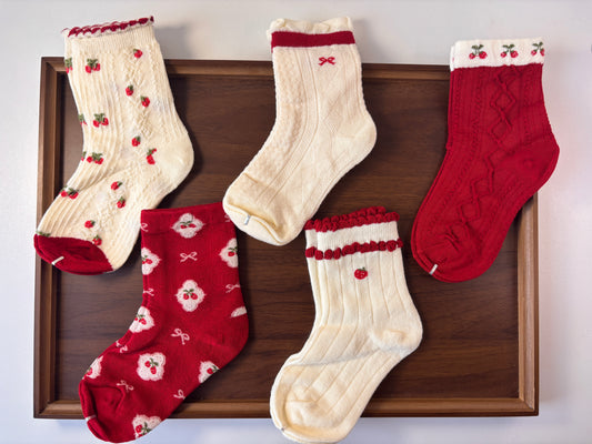 chaussettes enfants fraises et rêves