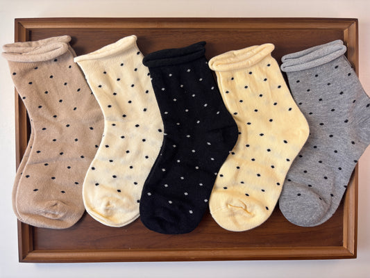 chaussettes enfants à pois lot de 5