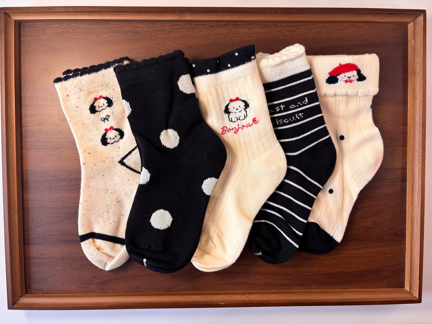 chaussettes enfants petit chien lot de 5