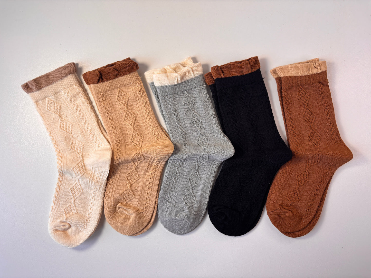 chaussettes enfants vintage couleur lot de 5