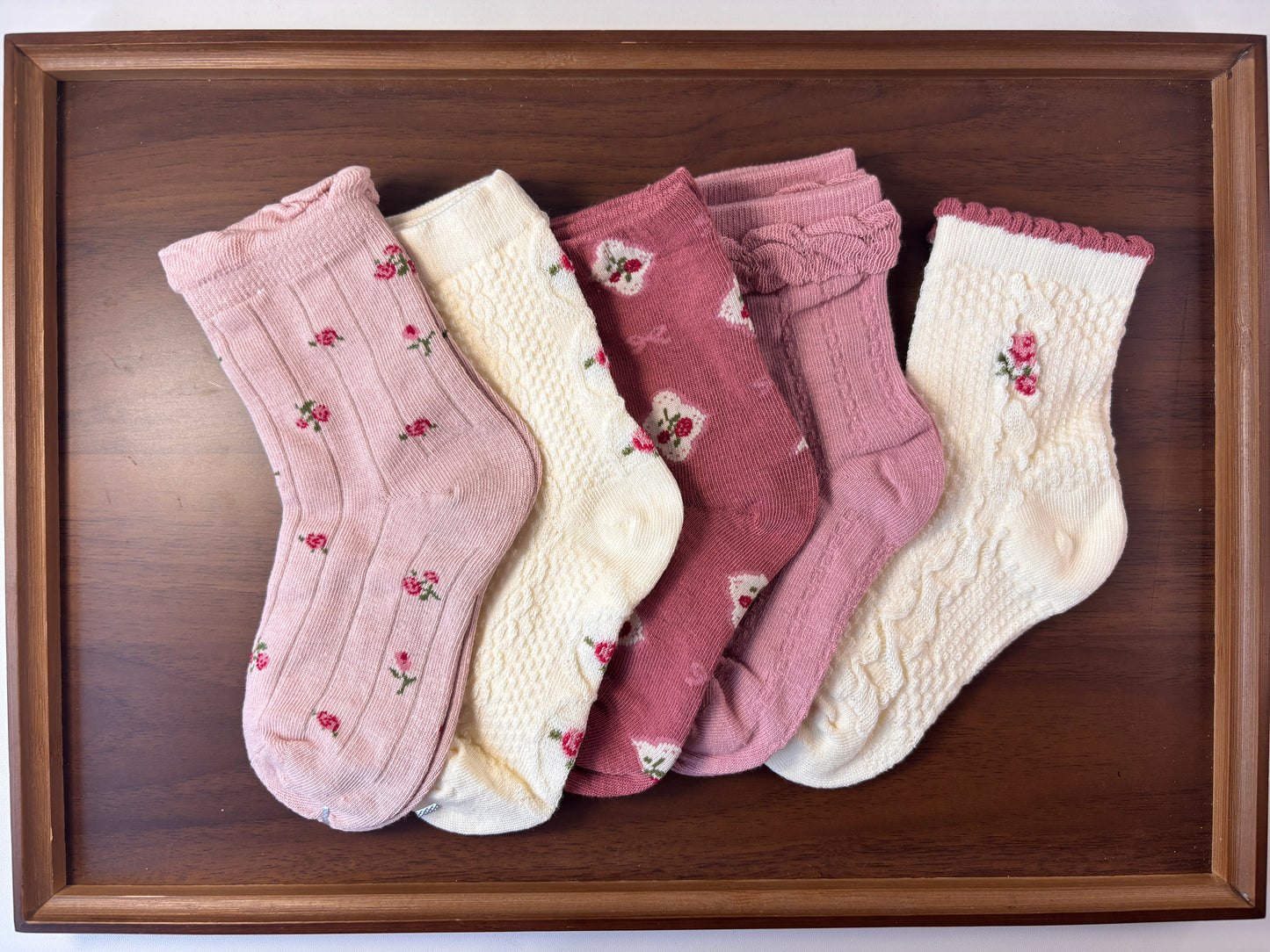 chaussettes enfants rose rose lot de 5