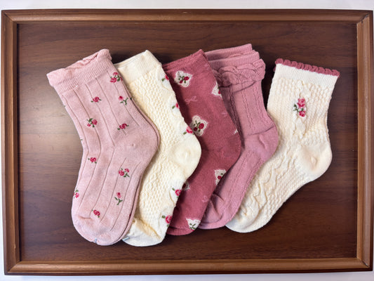 chaussettes enfants rose rose lot de 5