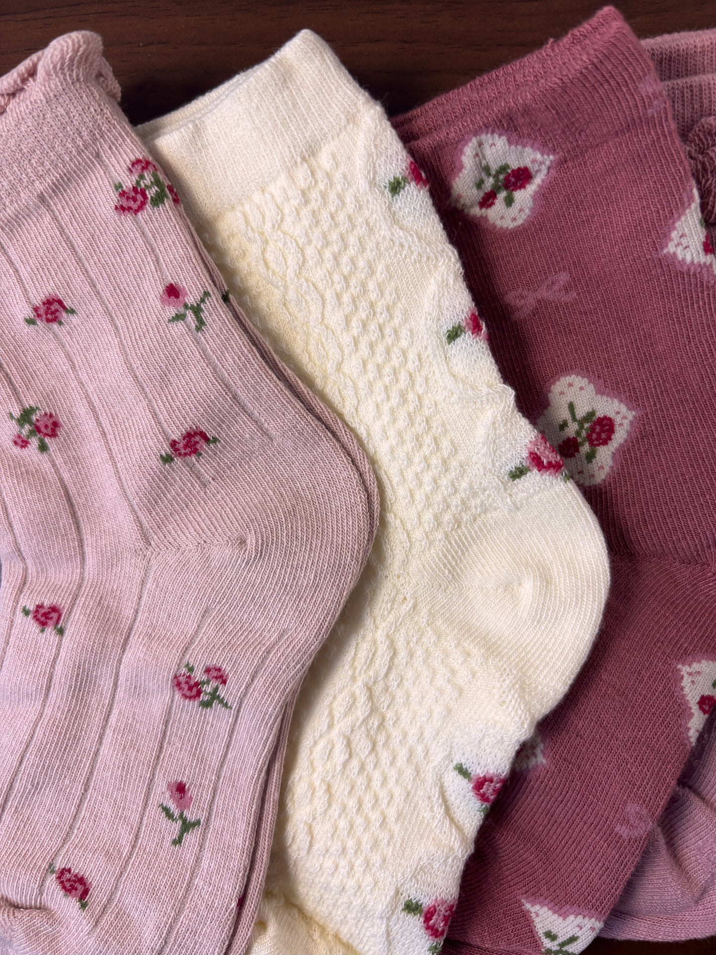 chaussettes enfants rose rose lot de 5