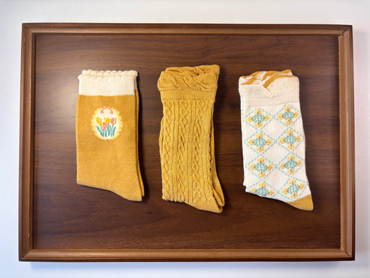 chaussettes enfants tulipe jaune lot de 3