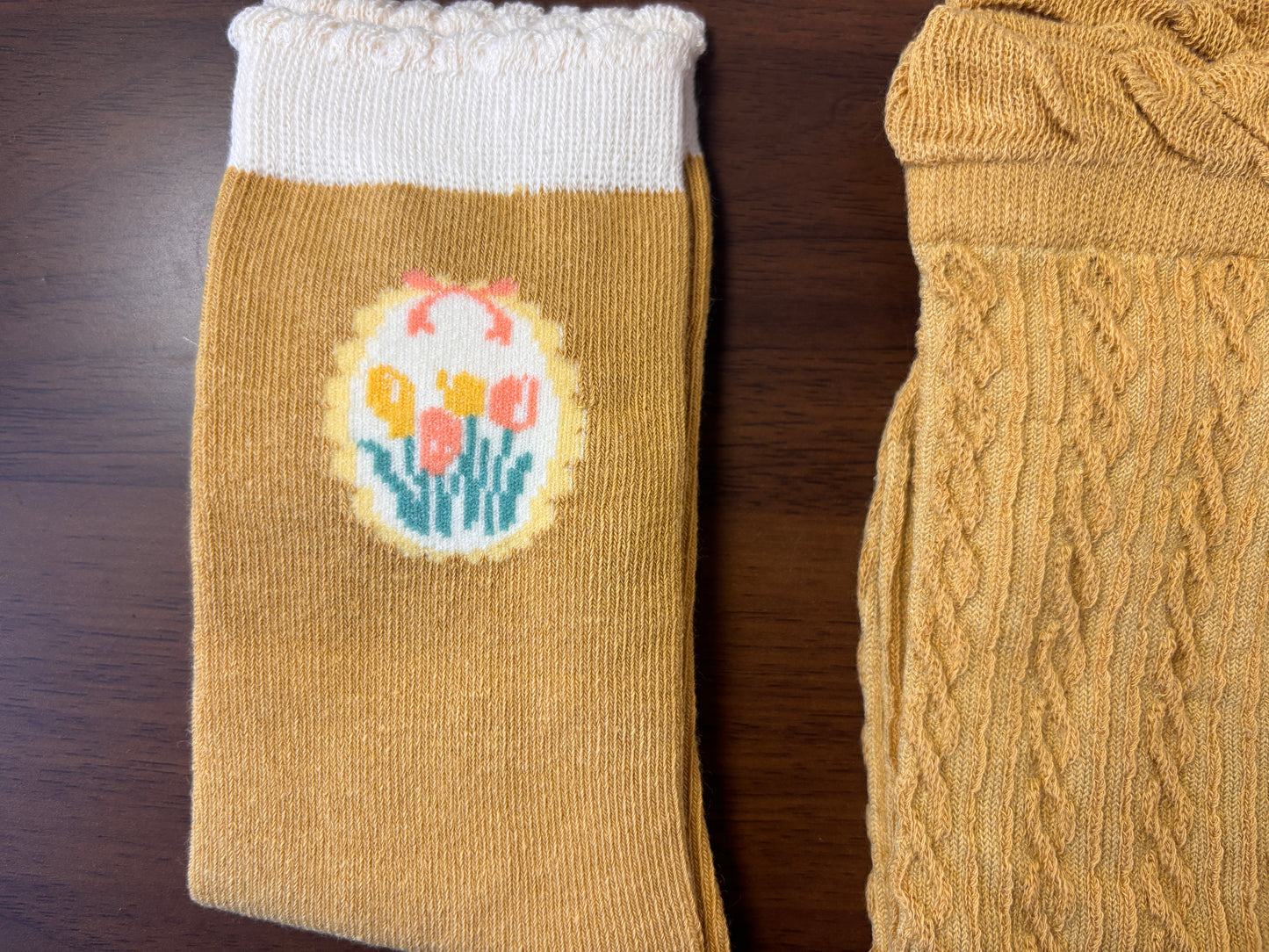 chaussettes enfants tulipe jaune lot de 3